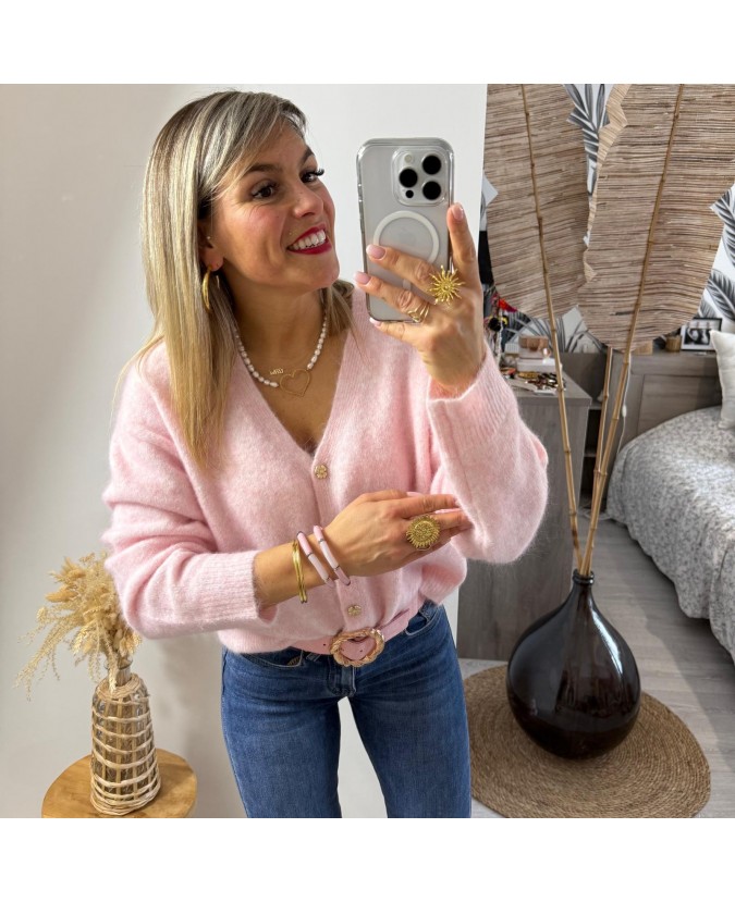 GILET CORALIE - ROSE