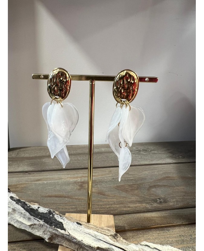 BOUCLES D'OREILLES CLAUDIA - BLANC