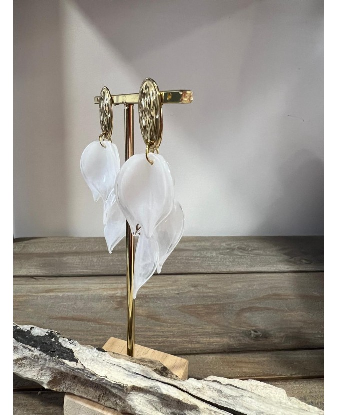 BOUCLES D'OREILLES CLAUDIA - BLANC