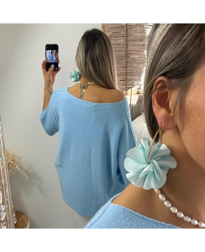 PULL CHRISTIAN - BLEU CIEL