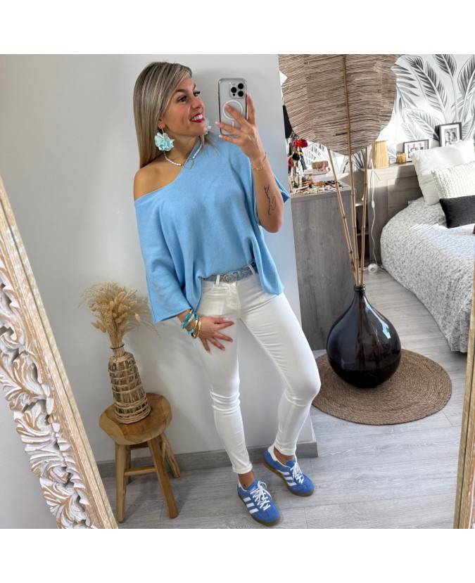 PULL CHRISTIAN - BLEU CIEL