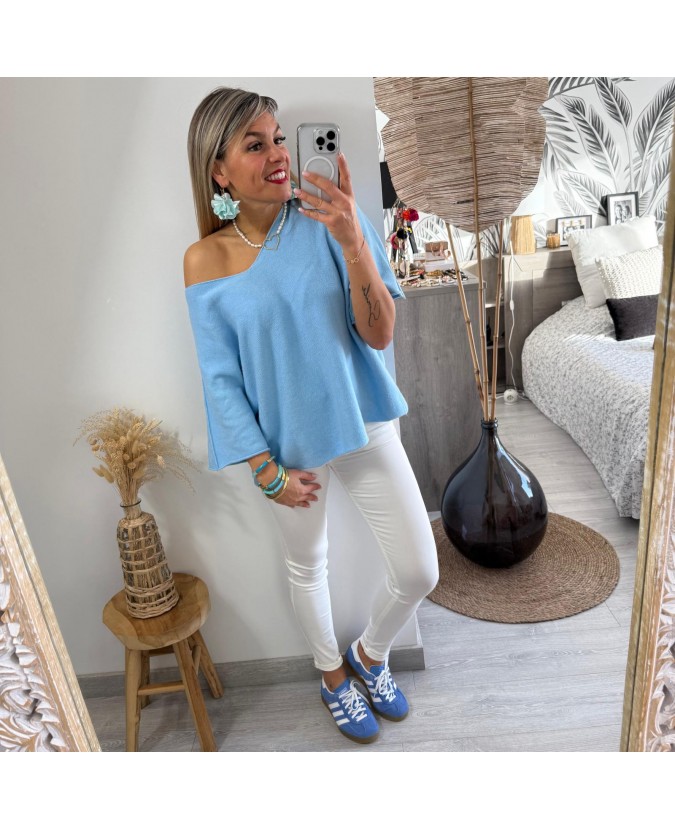 PULL CHRISTIAN - BLEU CIEL