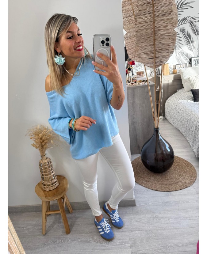 PULL CHRISTIAN - BLEU CIEL