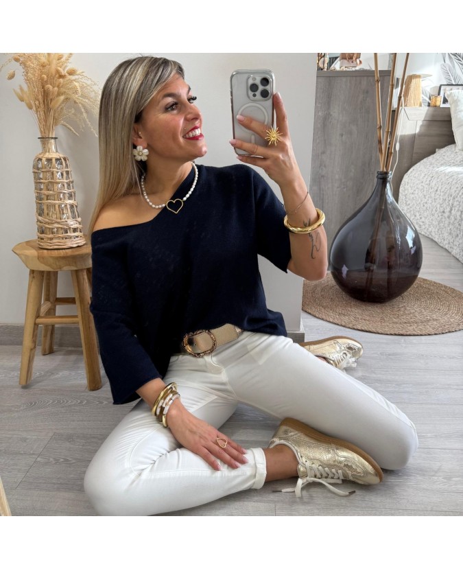 PULL CHRISTIAN - BLEU MARINE