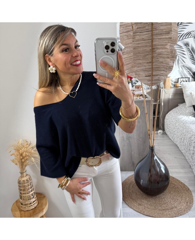 PULL CHRISTIAN - BLEU MARINE