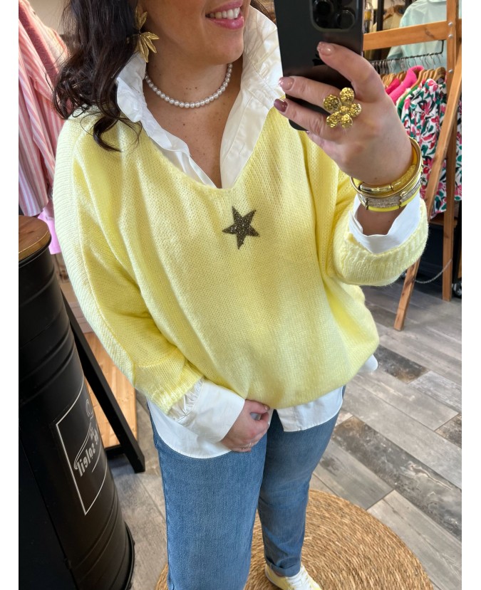 PULL SALIM PULPEUSE - JAUNE