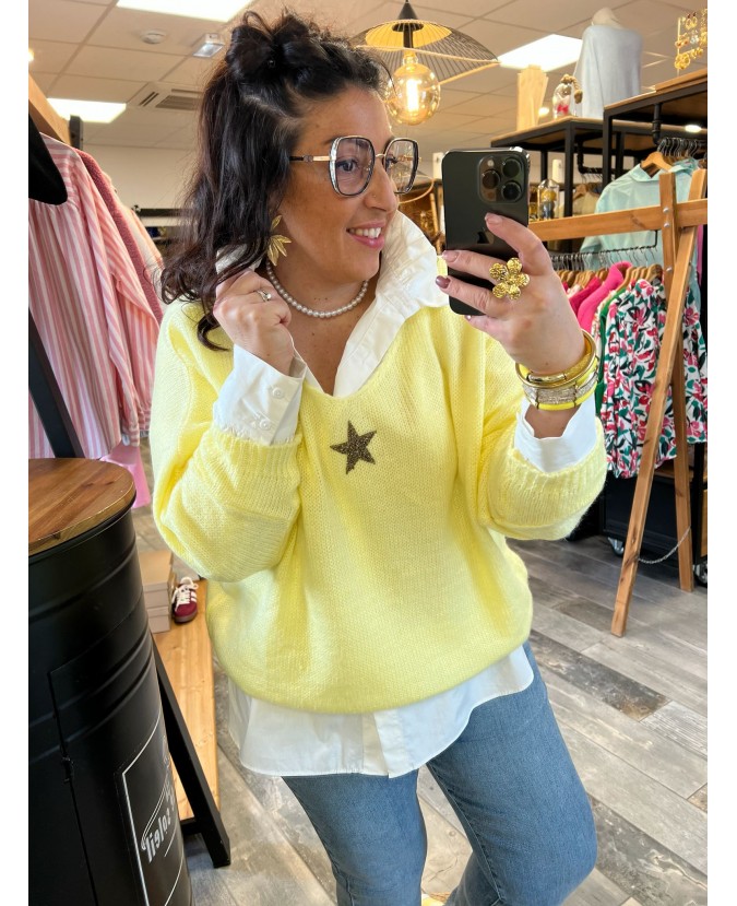 PULL SALIM PULPEUSE - JAUNE