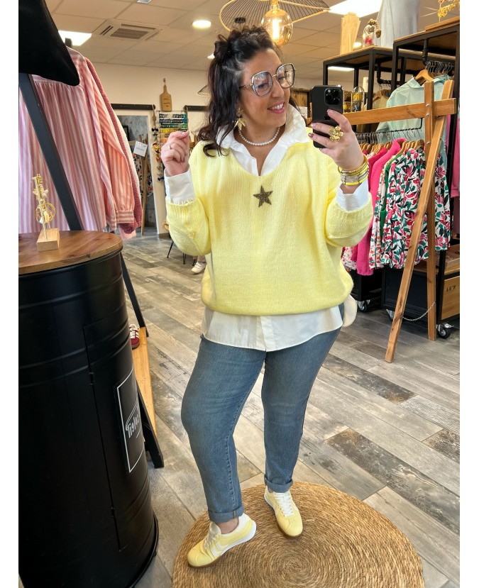 PULL SALIM PULPEUSE - JAUNE