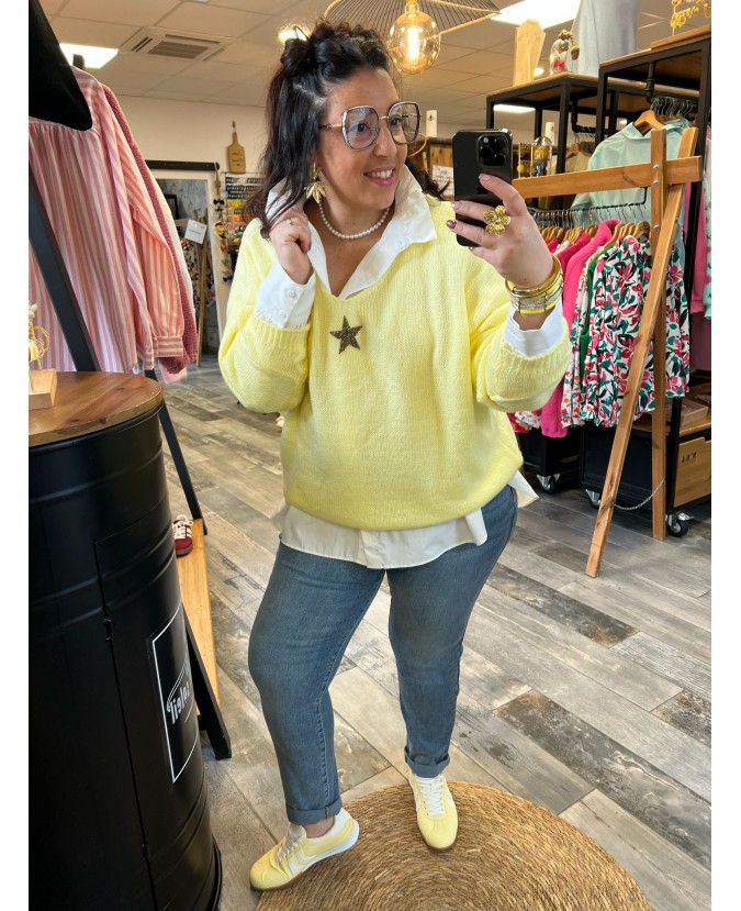 PULL SALIM PULPEUSE - JAUNE