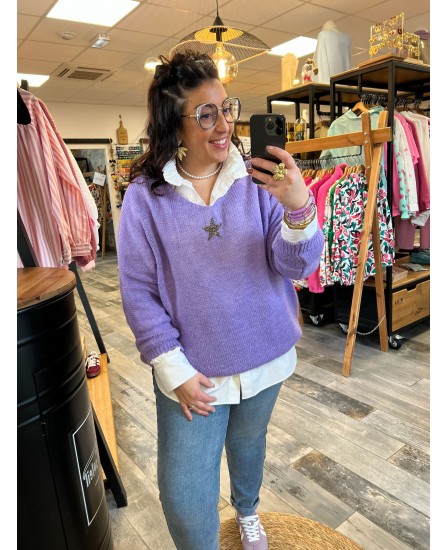 PULL SALIM PULPEUSE - LAVANDE