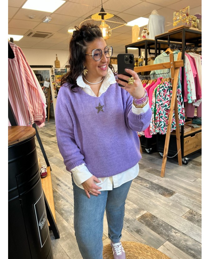 PULL SALIM PULPEUSE - LAVANDE