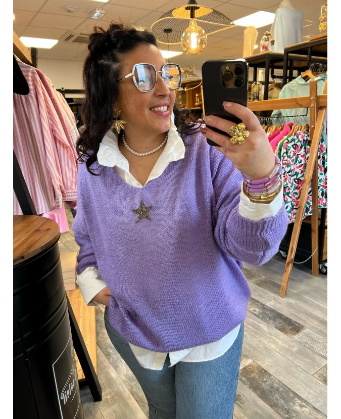 PULL SALIM PULPEUSE - LAVANDE