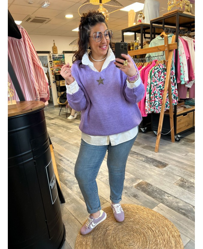 PULL SALIM PULPEUSE - LAVANDE