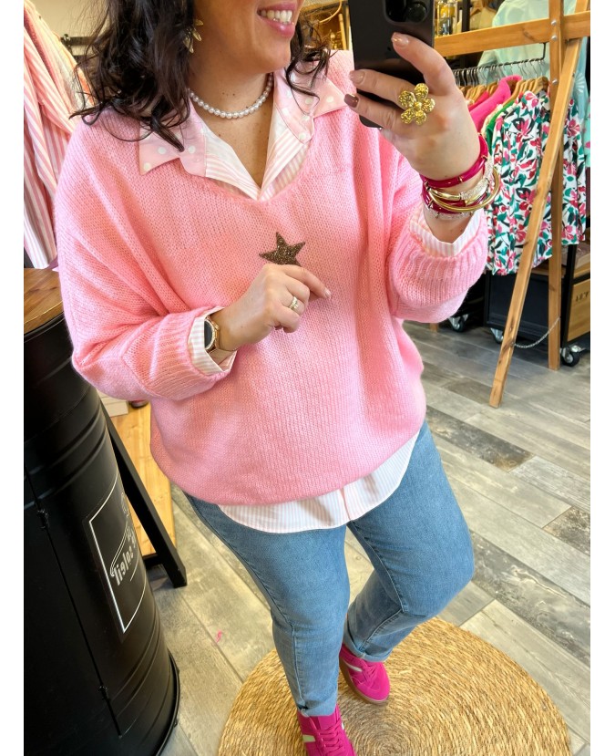 PULL SALIM PULPEUSE - ROSE