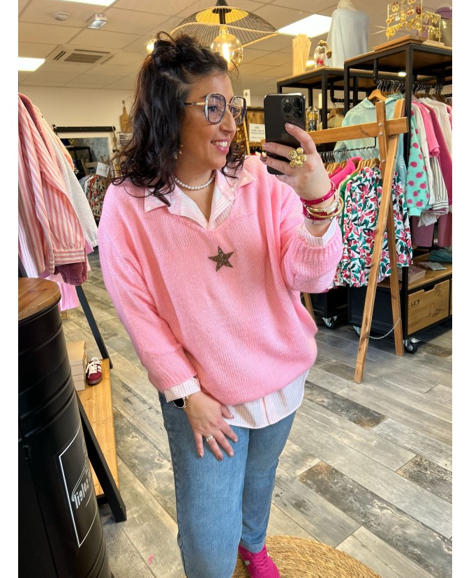 PULL SALIM PULPEUSE - ROSE