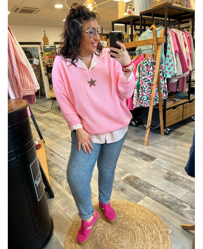 PULL SALIM PULPEUSE - ROSE