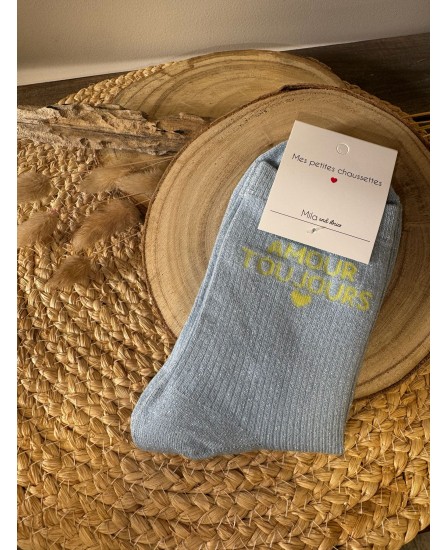 CHAUSSETTES AMOUR TOUJOURS - BLEU