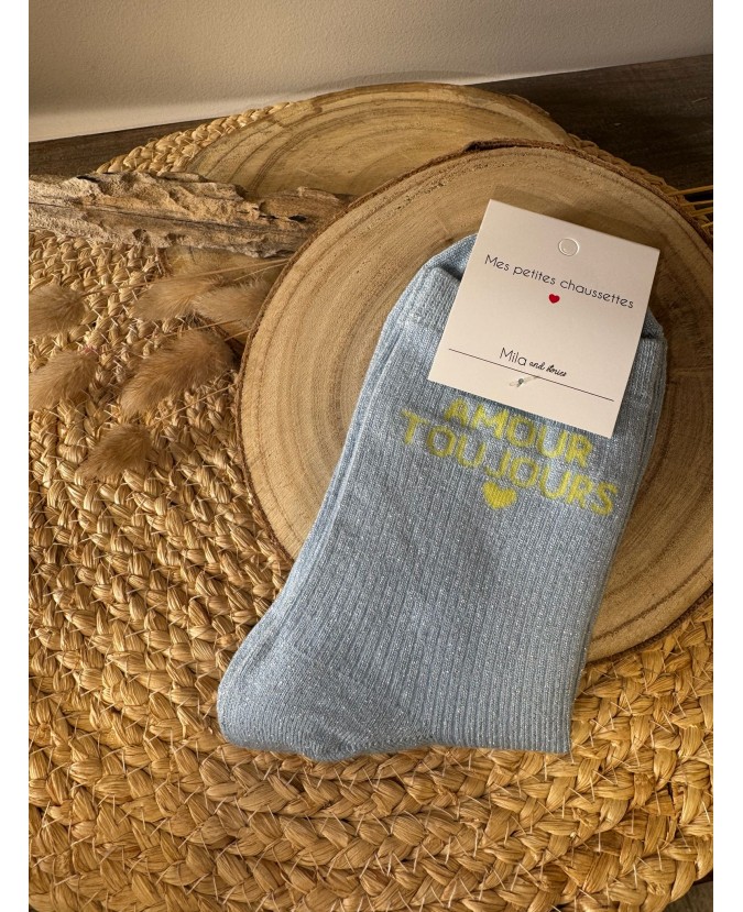 CHAUSSETTES AMOUR TOUJOURS - BLEU