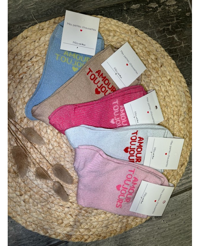 CHAUSSETTES AMOUR TOUJOURS - FUSHIA