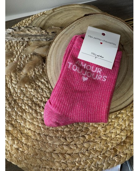 CHAUSSETTES AMOUR TOUJOURS - FUSHIA