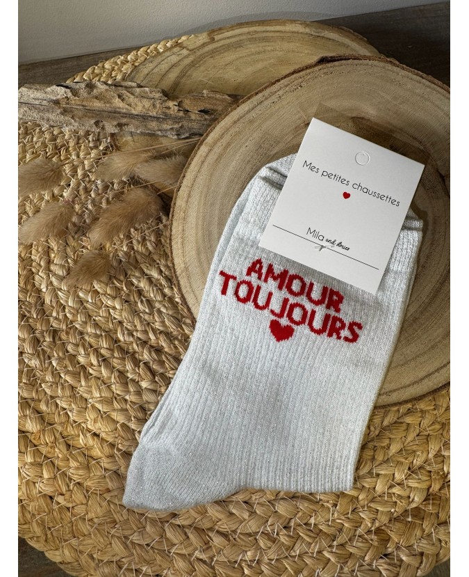 CHAUSSETTES AMOUR TOUJOURS - GRIS