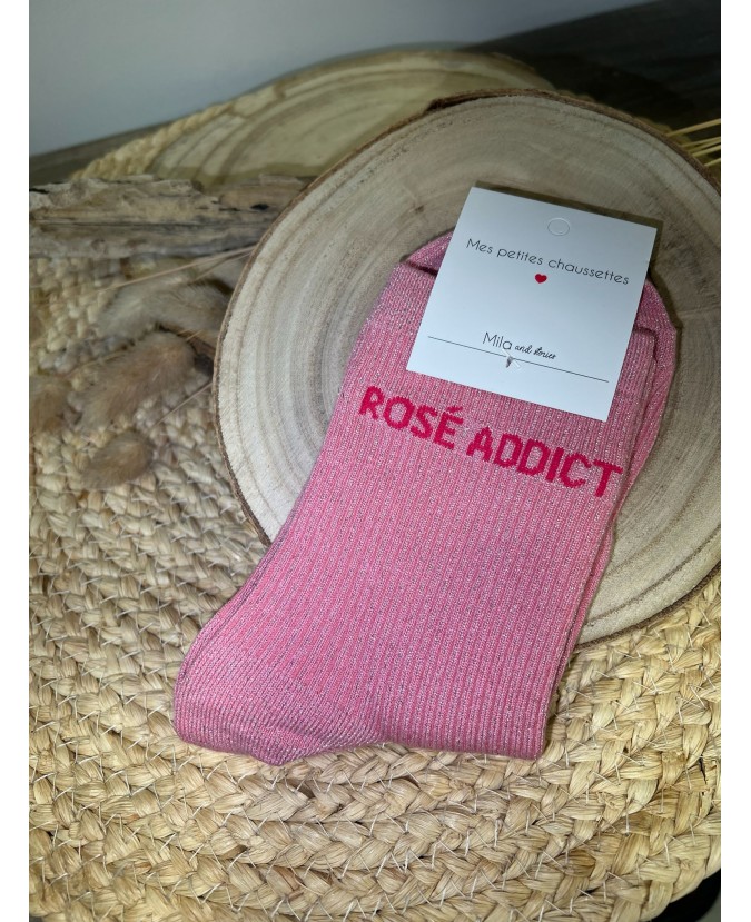 CHAUSSETTES ROSÉ ADDICT - ROSE
