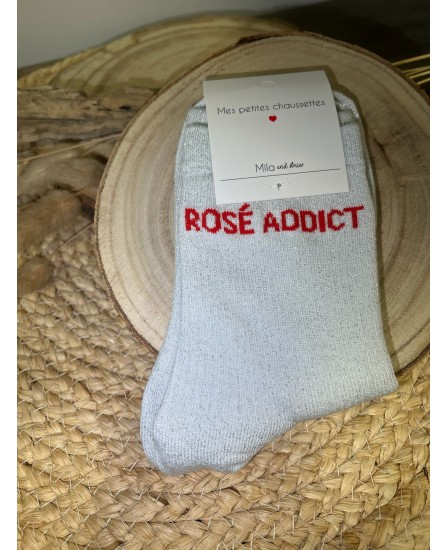CHAUSSETTES ROSÉ ADDICT - GRIS