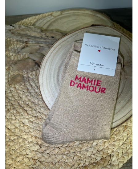 CHAUSSETTES MAMIE D'AMOUR - BEIGE