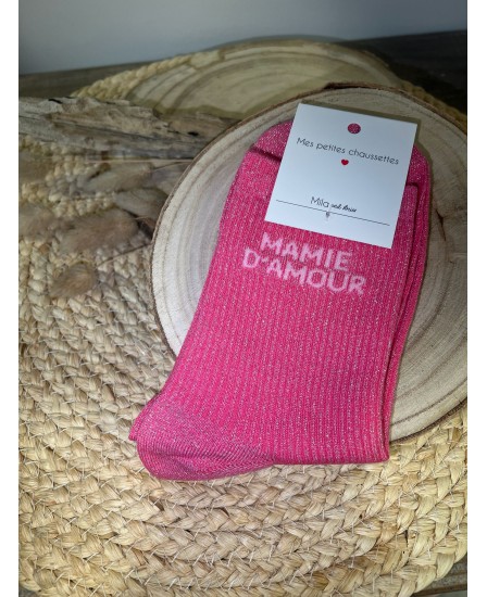 CHAUSSETTES MAMIE D'AMOUR - FUSHIA