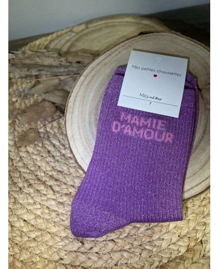 CHAUSSETTES MAMIE D'AMOUR - VIOLET