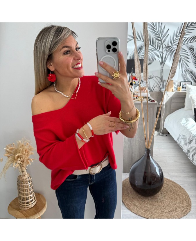 PULL CHRISTIAN - ROUGE