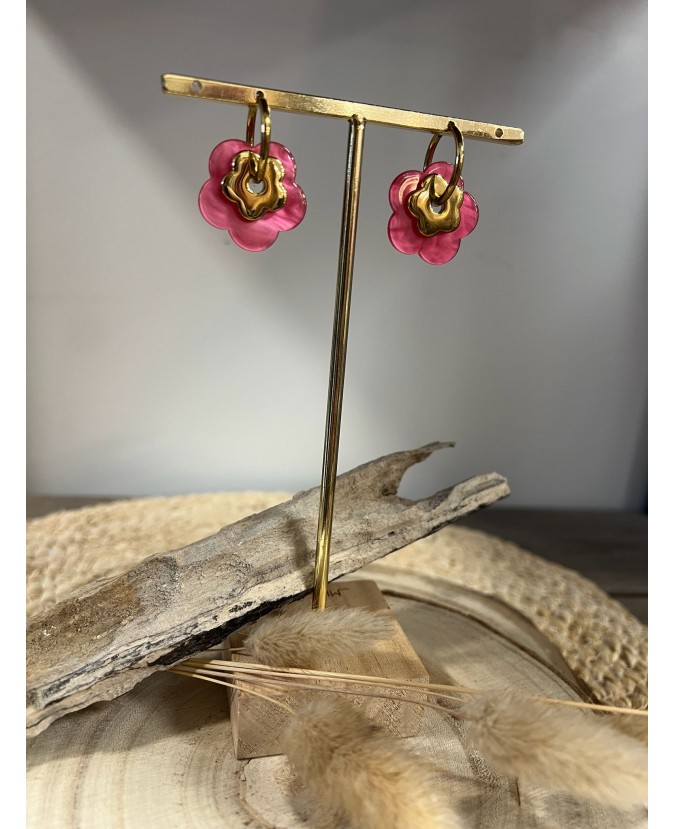 BOUCLES D'OREILLES ALEX - FUSHIA