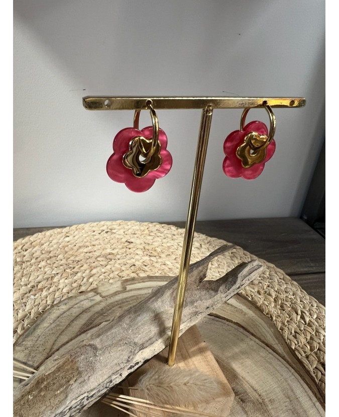 BOUCLES D'OREILLES ALEX - FUSHIA