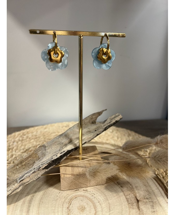 BOUCLES D'OREILLES ALEX - BLEU CIEL