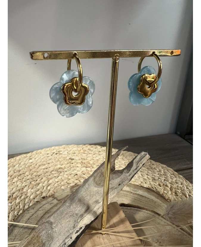 BOUCLES D'OREILLES ALEX - BLEU CIEL