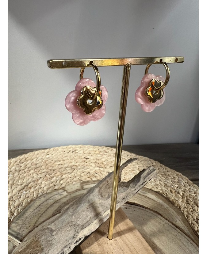 BOUCLES D'OREILLES ALEX - ROSE PALE