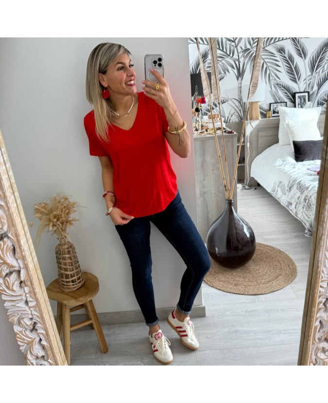 TEE SHIRT OMBELINE - ROUGE