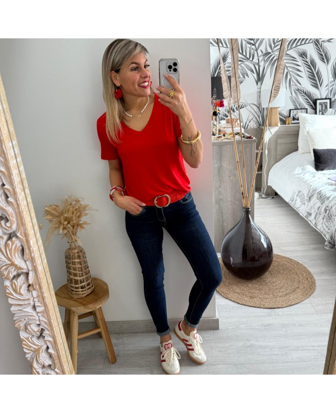 TEE SHIRT OMBELINE - ROUGE