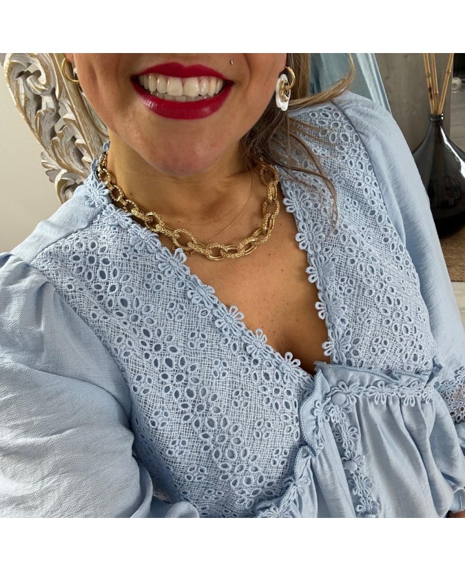 BLOUSE JASMIN - BLEU CIEL