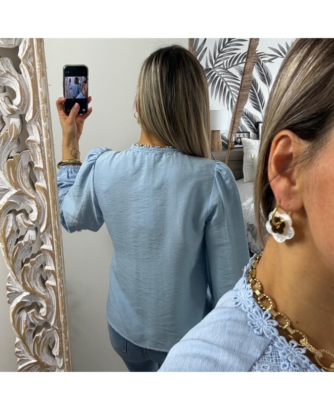 BLOUSE JASMIN - BLEU CIEL