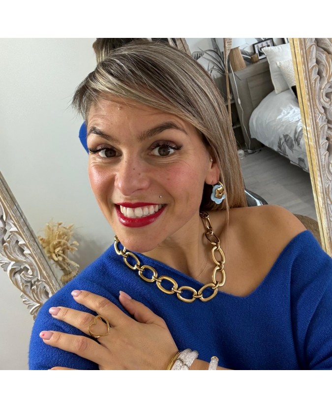 PULL CHRISTIAN - BLEU ÉLECTRIQUE