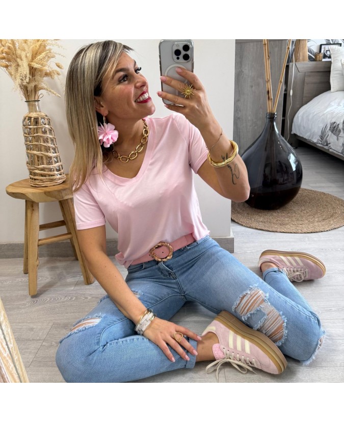 TEE SHIRT OMBELINE - ROSE
