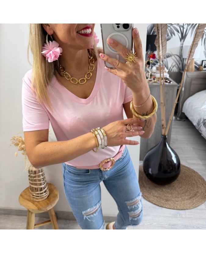 TEE SHIRT OMBELINE - ROSE