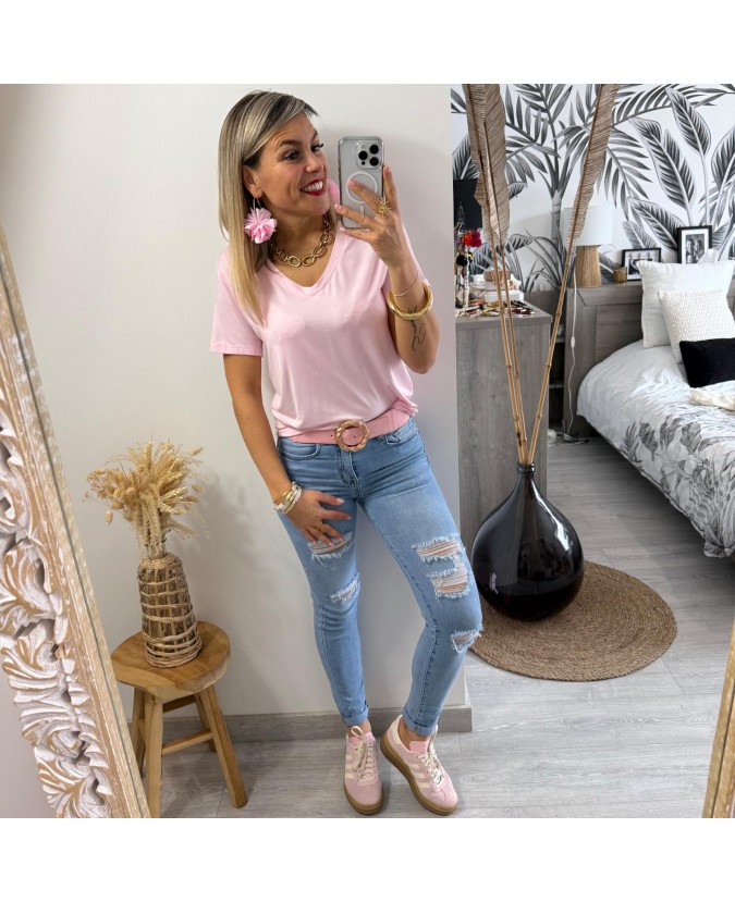 TEE SHIRT OMBELINE - ROSE