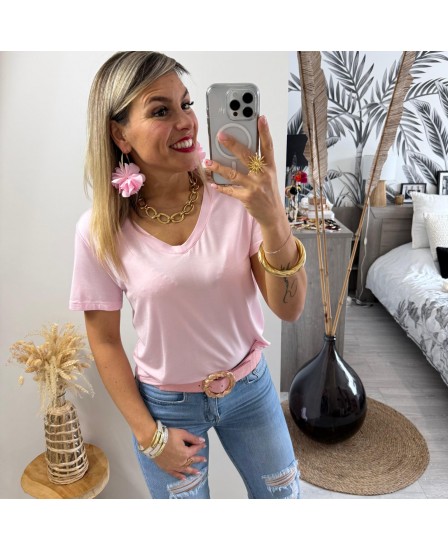 TEE SHIRT OMBELINE - ROSE