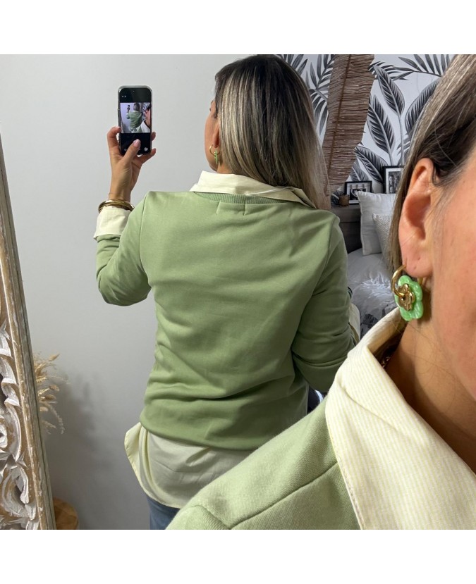 SWEAT EMMELINE - VERT SAUGE