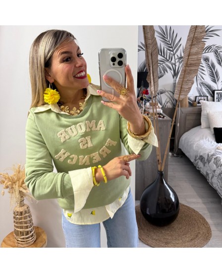 SWEAT EMMELINE - VERT SAUGE