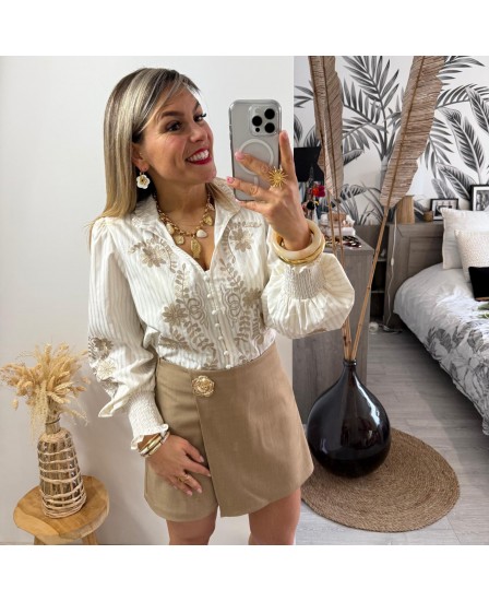 JUPE SHORT COLERI - TAUPE