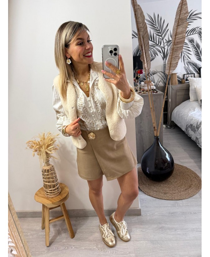 JUPE SHORT COLERI - TAUPE