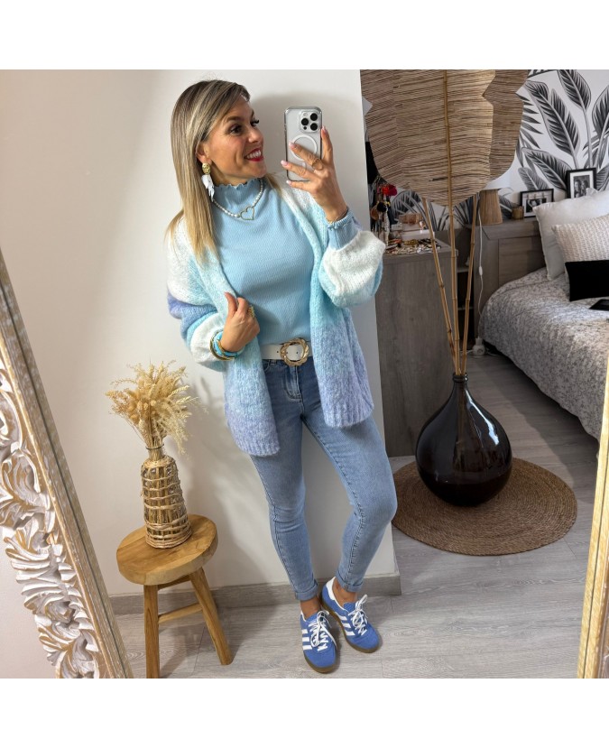 GILET VANNESSA - BLEU CIEL